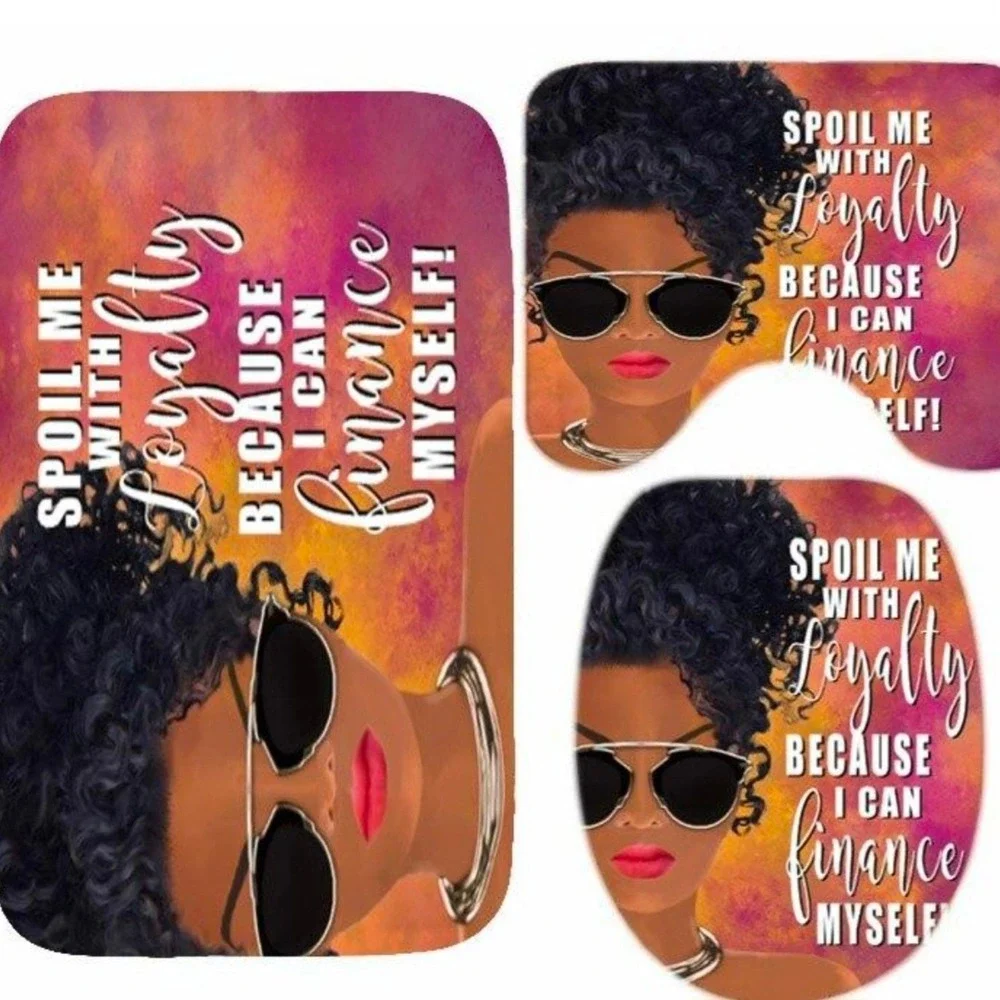 Bathroom Rug Set Women OS Multicolor NEW Spoil Me With Loyalty 3 Piece Decor
